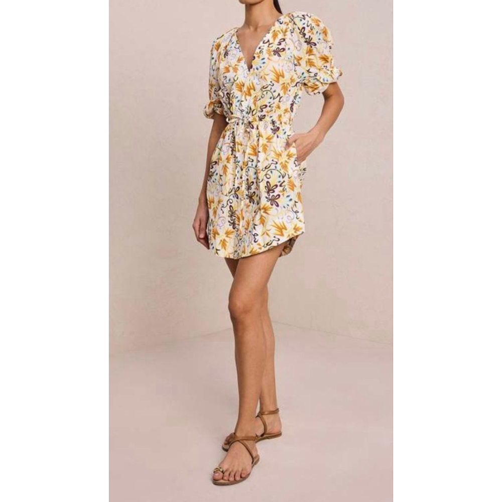 Women's A.L.C. Mia dress White Orange Floral Mini Dress Size 4 - Picture 2 of 11